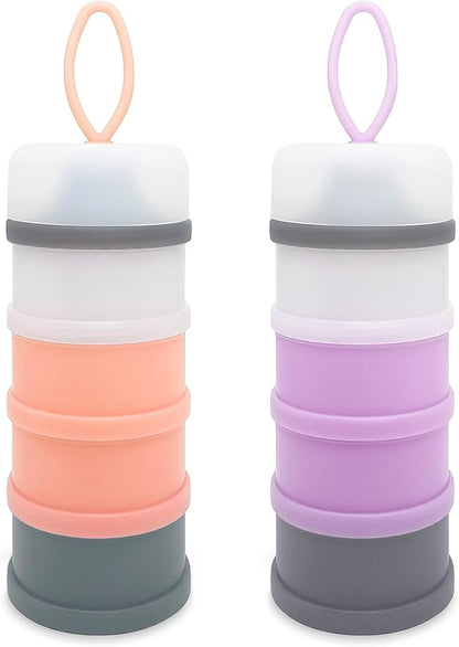 Baby Formula Dispenser, Formula Container, Portable Milk Powder Dispenser Container, Baby Feeding Travel Storage Container, Non-Spill Stackable Baby Snack Storage Container, BPA Free, 2 Packs