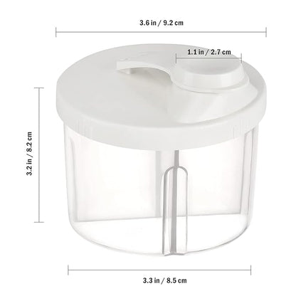 Accmor Baby Formula Dispenser On The Go, Non-Spill Rotating Four-Compartment Formula Container to Go, Milk Powder Kids Snack Container for Infant Toddler Travel Outdoor, White