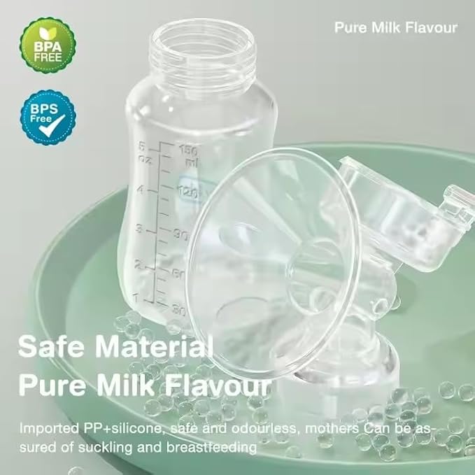 Manual Breast Pump Portable Breastfeeding Pump for Travel, Compact & Easy-to-Use Milk Extractor, Comfortable Handheld Pump for Nursing Moms with Breast Shield 5 Fl Oz/150ml+Lid