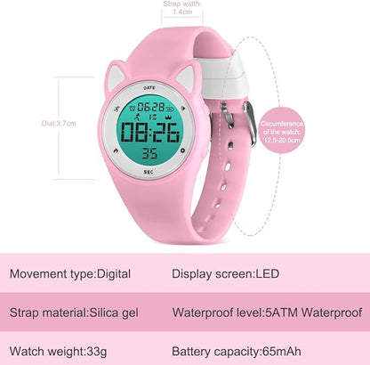 Kids Watches for Girls Boys Digital Sport Watch with Step Counter Pedometer Vibration Alarm Clock, No App Waterproof Fitness Tracker Kids Watch Boys Girls Teens Students Ages 5-16