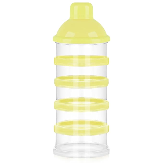 Accmor Formula Dispenser On The Go, 5 Compartments Stackable Formula Container for Travel, Baby Milk Powder Kids Snack Container, BPA Free