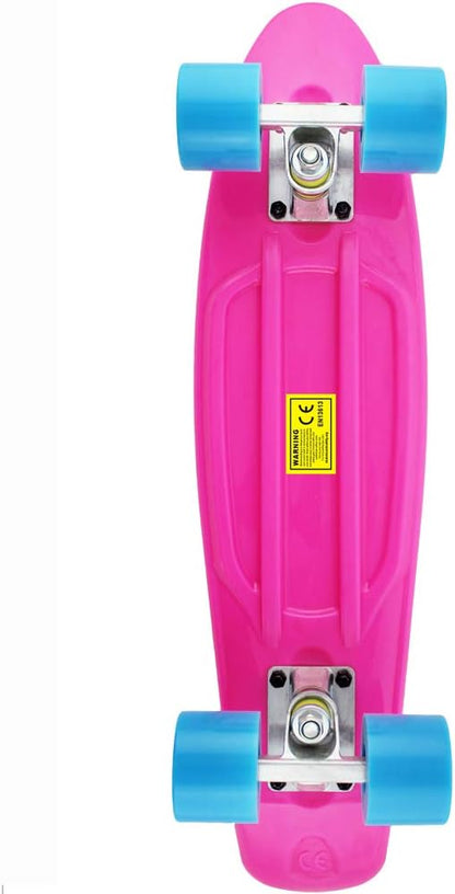 Skateboards Complete 22 Inch Mini Cruiser Retro Skateboard for Kids Boys Youths Beginners