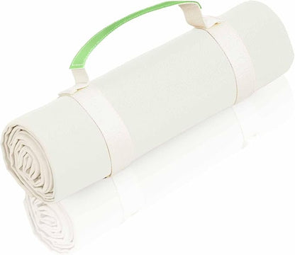 4’9” x 6’3” White Lightweight Water-Resistant Canvas Mat – Picnic, Outdoor, Beach, Park, Camping, Toy Mat