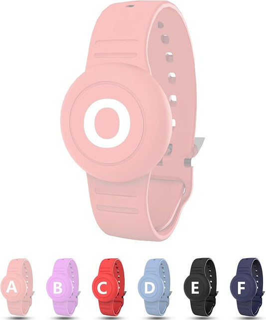Waterproof Bracelet for AirTag Kids, Personalized Initial Letter Hidden Holder Compatible with Air Tag, Silicone Case for Airtag Adjustable Anti-Lost GPS Tracker for Toddler Child Elder, O