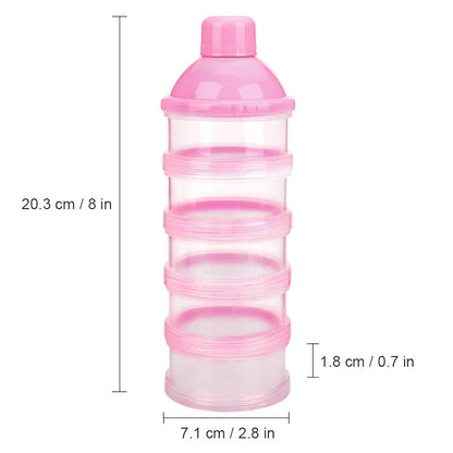Accmor Formula Dispenser On The Go, 5 Compartments Stackable Formula Container for Travel, Baby Milk Powder Kids Snack Container, BPA Free