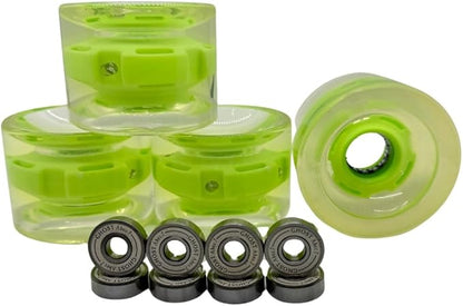 Clear Longboard Skateboard - Transparent Acrylic Long Boards with Light-Up LED Wheels for Smooth Rides - Ride The Streets in Style with Longboard Built for Beginners & Pros Alike