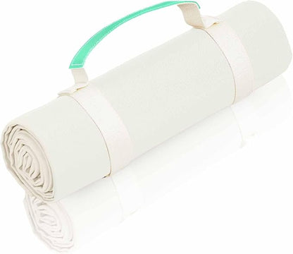 4’9” x 6’3” White Lightweight Water-Resistant Canvas Mat – Picnic, Outdoor, Beach, Park, Camping, Toy Mat