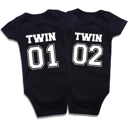 Cotton Baby Onesies 2-Pack - Short Sleeve Bodysuit for Newborn Twins - Soft Infant Clothing