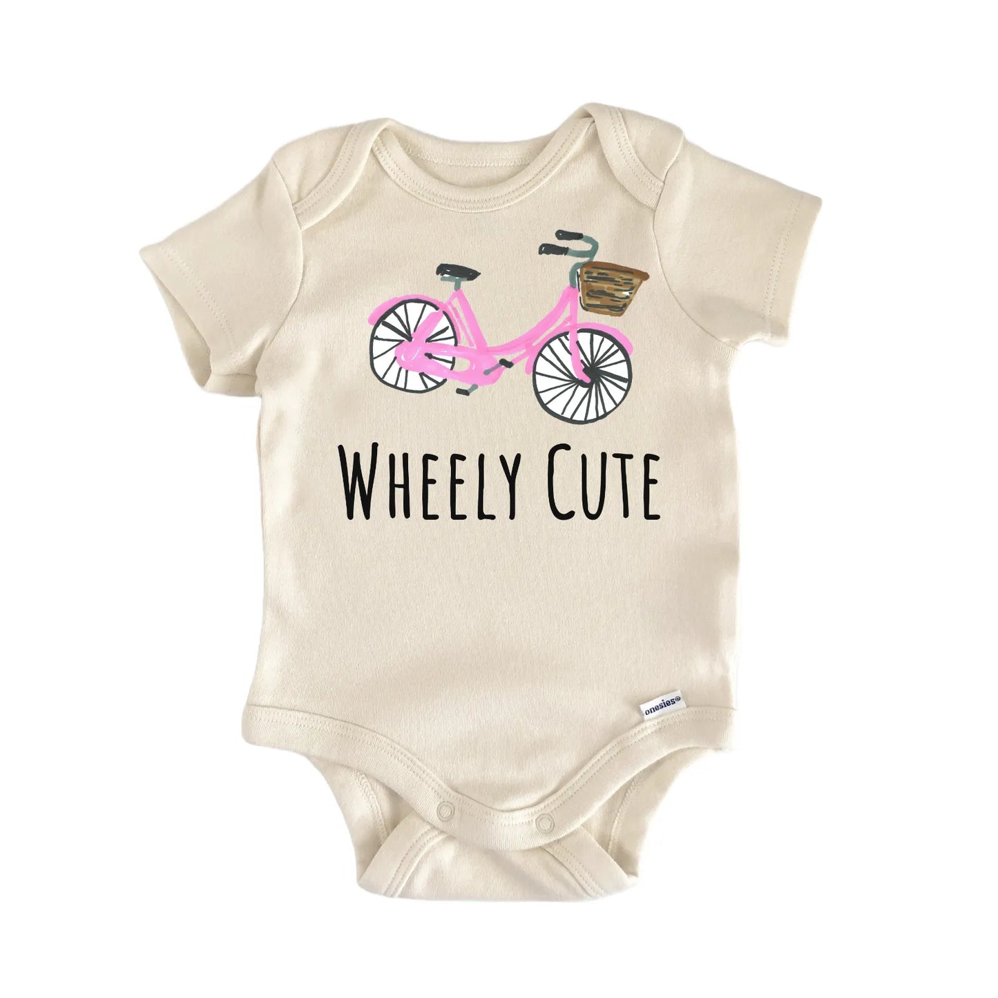 Pink Bicycle Girl Bike Baby Gift Baby Bodysuit