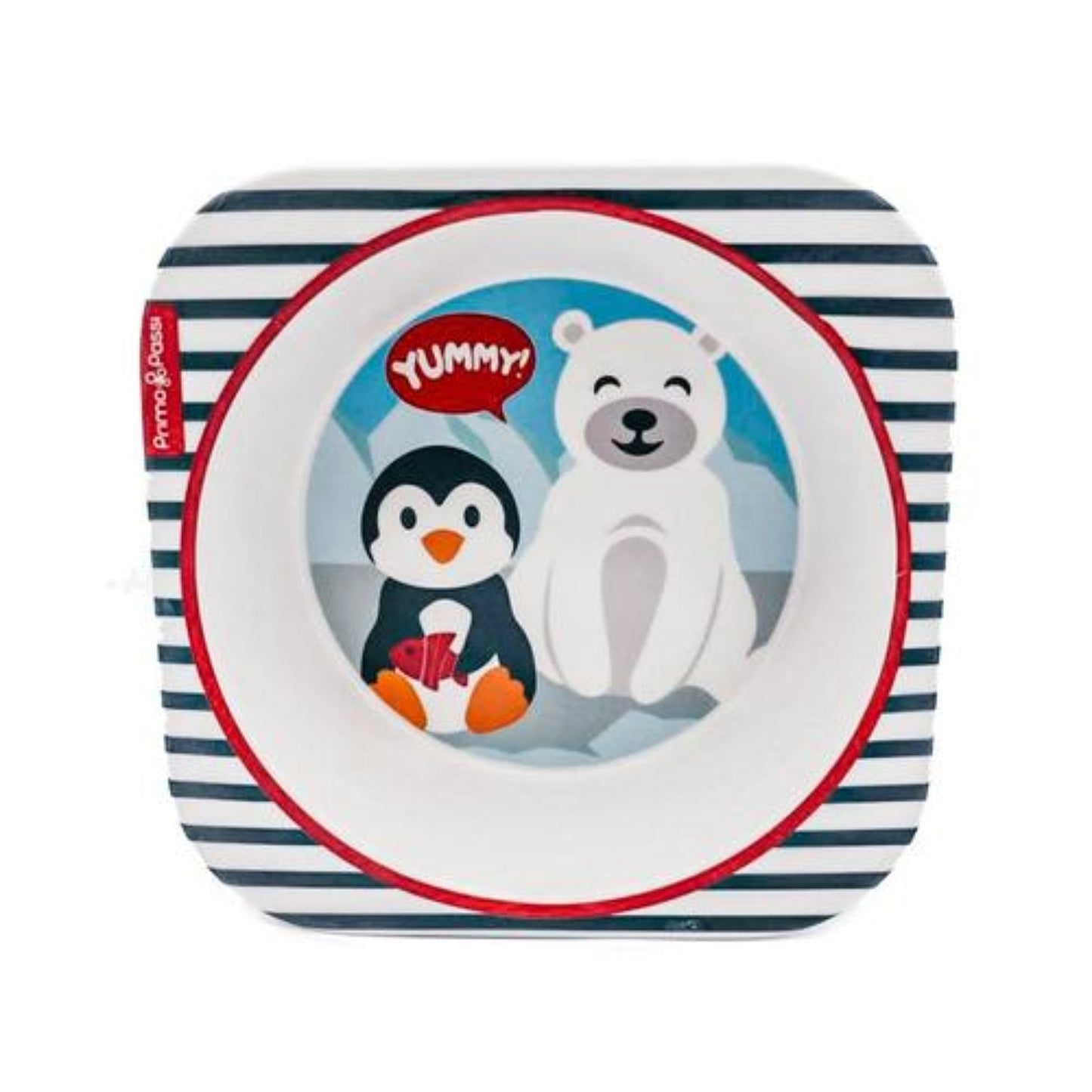 Bamboo Fiber Kids Square Bowl – Winter Friends | Primo Passi