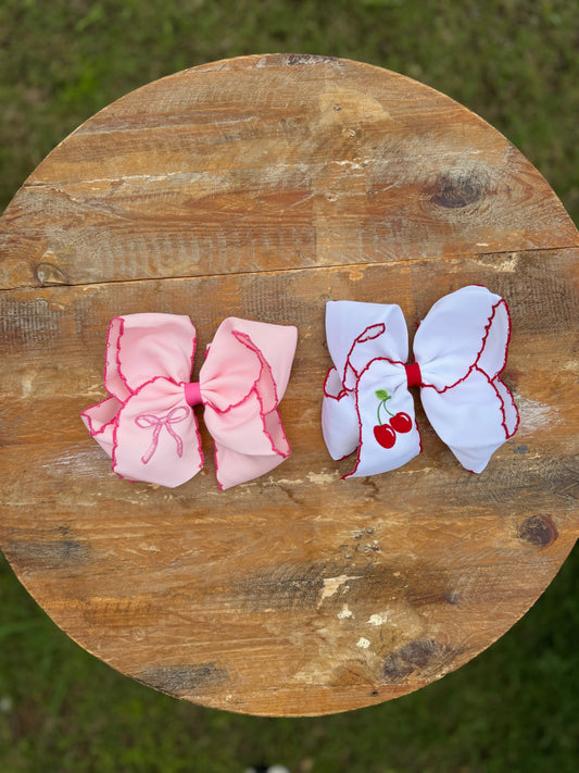 Embroidered Bows (FINAL SALE)
