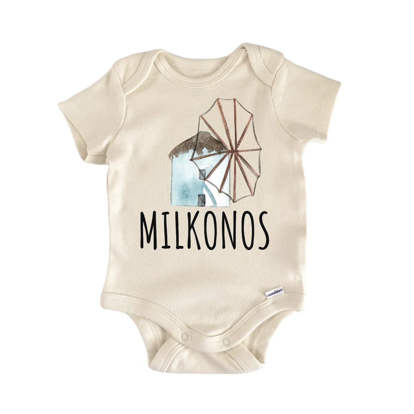 Greek Windmill Baby Gift Baby Bodysuit