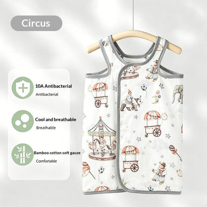 Babys Summer Thin Sleeveless Vest Belly Band Bamboo Cotton Gauze Bib