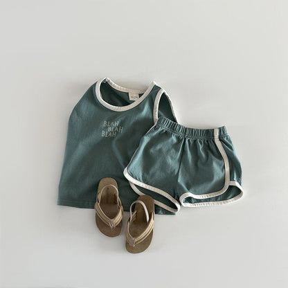 Cotton Sports Vest Shorts Casual Children Suit
