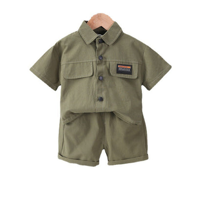 Boys' Short-sleeved Shorts Overall Suit