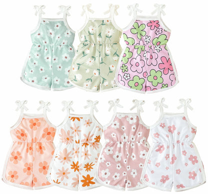 Summer New Girls' Jumpsuit Printed Sling