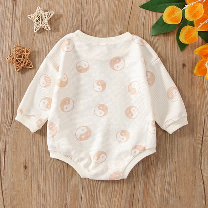 Children Long-sleeved Triangle Romper Breathable Plaid
