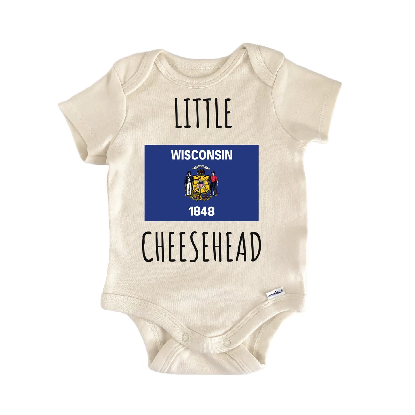Wisconsin State Flag Cheesehead Baby Gift Baby Bodysuit