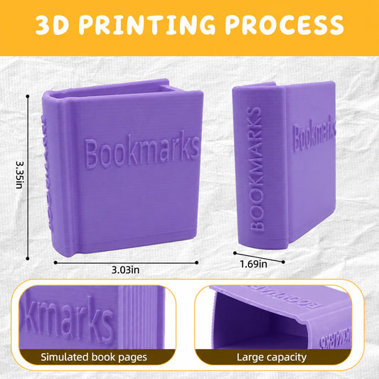3D Printed Book-Shaped Bookmark Holder, Desktop Pen Holder And Stationery Organizer, Large Capacity Book Style Storage Cup For Office School Desk