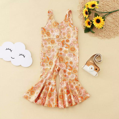Girls' Fashion Personalized Flared Overalls