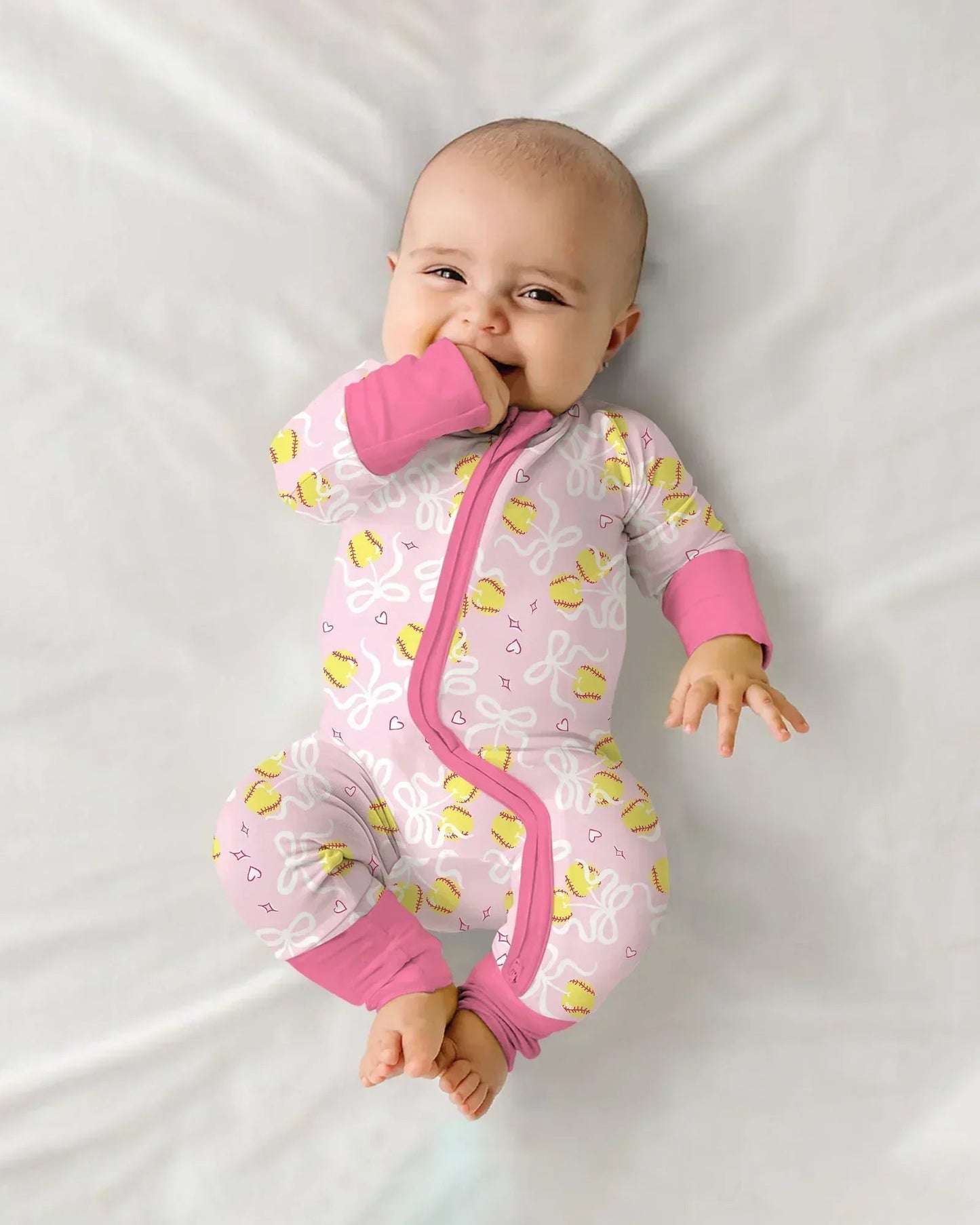 Softball Cherry Mom And Girl Matching Bamboo Convertible Zippy