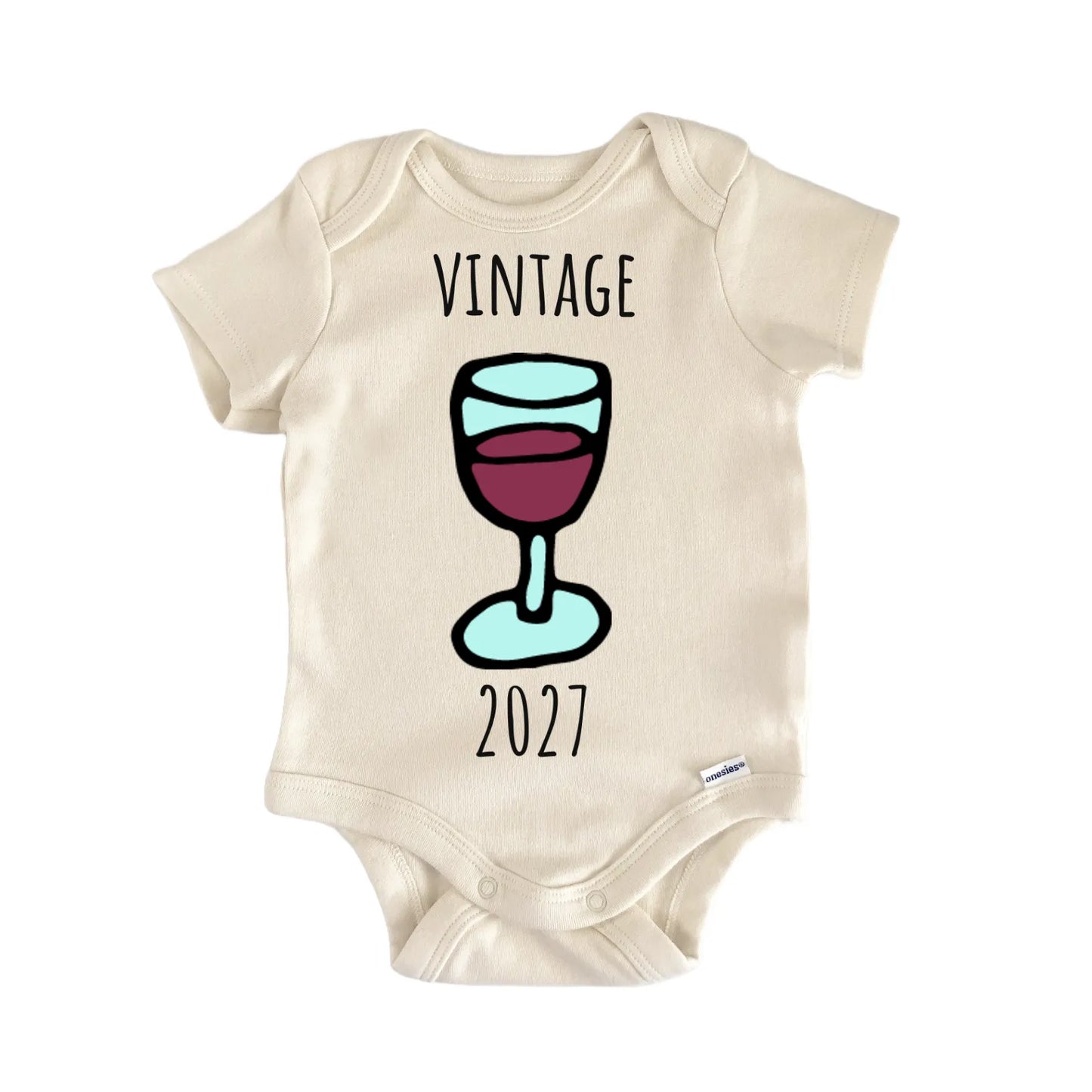 Vintage 2027 Grapes Wine Vineyard Baby Gift Baby Bodysuit