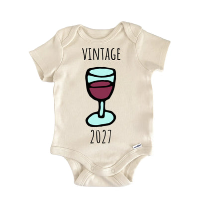 Vintage 2027 Grapes Wine Vineyard Baby Gift Baby Bodysuit