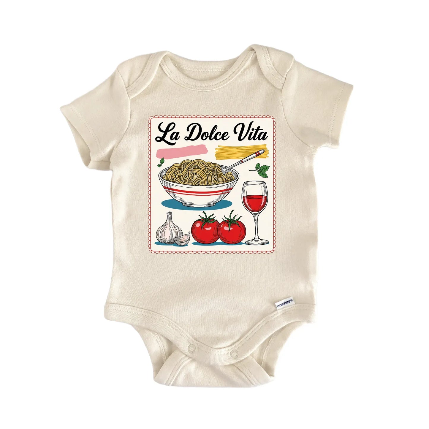 Dolve Vita Italian Pasta Wine Baby Gift Baby Bodysuit