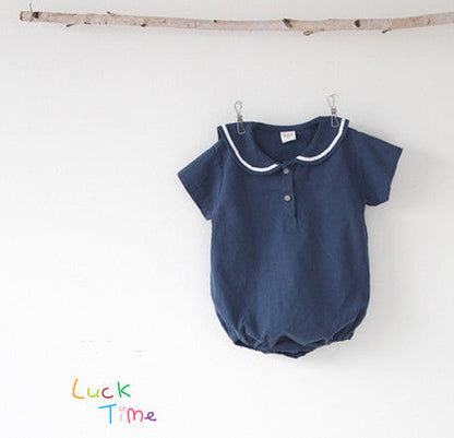 Ultra-thin Cool Lapel Baby College Style Jumpsuit