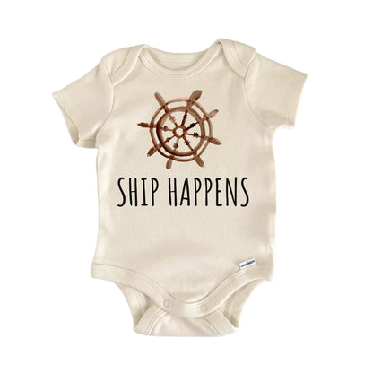 Ship Happens Boat Nautical Newborn Gift Baby Bodysuit