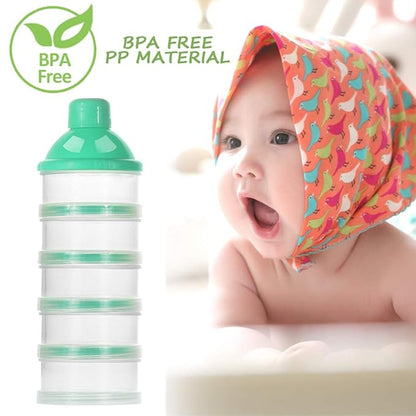 Accmor Formula Dispenser On The Go, 5 Compartments Stackable Formula Container for Travel, Baby Milk Powder Kids Snack Container, BPA Free