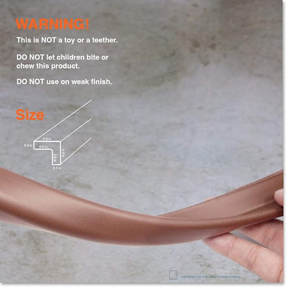 Roving Cove Slim-Fit Edge Protector for Baby Proofing (9ft Small Edge Only), Soft Rubber Foam, Furniture Edge Bumper Guard, Desk Edge Cushion, 3M Adhesive, Coffee Brown