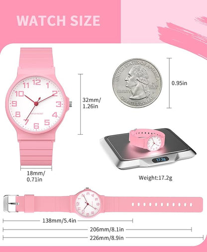 Kids Analog Watch Boys Girls, 30M Waterproof, Sports Watch for Boys, Easy to Read Children's Thin Dial Wrist Watches with Soft Band, for Ages 5-15 Kids Great Birthday Gifts Christmas Day