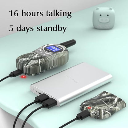 QNIGLO Camping Walkie Talkies for Kids Rechargeable, Camo Kids Walkie Talkies for Boys Girls fit Outdoor Adventure Game Spy Gear Hiking, Army Police Toys for 3 4 5 6-12 Year Old