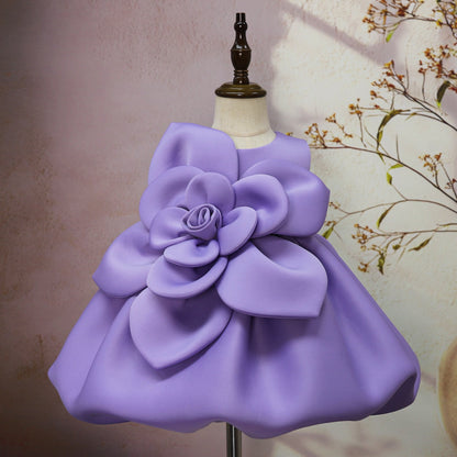 Big Flower Little Girl Dress