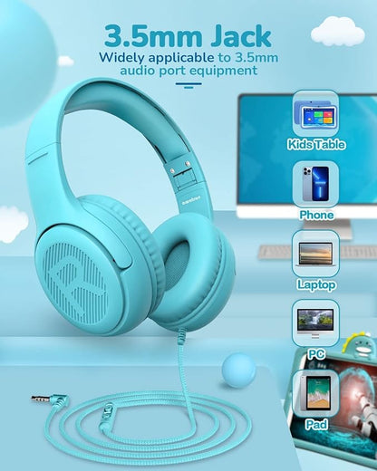 Toddler Kids Headphones Wired - Headphones for Kids Volume Limit 85/94dB Headset 3.5mm Jack Adjustable Foldable Headsets for Girls Boys Children Teens Pad Smartphones School