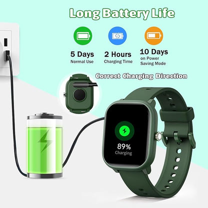 Smart Watch for Kids Girls Boys No APP/Phone Needed, 1.8" IP68 Waterproof Sport Kids Watch Pedometer, Heart Rate, Sleep Monitor, Step Counter, 12 Puzzle Games for Girls Boys Teens 6-16