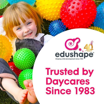 Edushape Original Sensory Ball - 7" Transparent Pink Baby Ball for Gross Motor Skills Development (6 Months & Up)