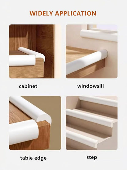 Baby Proof Edge Corner Protector, 6.56FT 0.47''Th L-Shape Furniture Corner & Edge Safety Bumpers with 6 Corners, Pre-Taped, Soft NBR Rubber Foam Desk Edge Cushion Wall Corner Protector（White）
