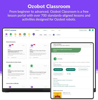 Evo Entry Kit: Interactive Coding Robot, Kids Ages 5+, Includes Color Code Markers, Charging Cable, Zip Case, Access to 700+ STEM Lessons - Educators & Parents, No Coding Experience Required