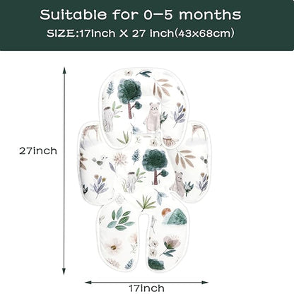 2 in 1 Infant Car Seat Insert, Car Seat Head Support Baby Girls Boys, Soft Newborn Carseat Insert Cushion, Perfect for Carseats, Strollers, Swings (White Animals)