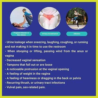 Patented Women’s Pelvic Floor Orthotic Support Belt ― Uterus Pain Relief Girdle for Dropped Bladder, Vulvar Varicosities, Postpartum Recovery, SPD | High Waist - Sapphire Blue (M)