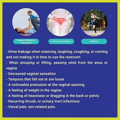 Women's Pelvic Support Belt ― Uterus Girdle for Prolapsed Bladder | Postpartum Recovery | Pain Relief | Low Waist - SAPPHIRE BLUE - M