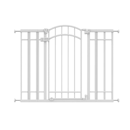 Ingenuity Decorative Extra Tall Baby Gate & Dog Gate, 28.5"-48" Wide, 36" Tall, Hardware or Pressure Mounted, Install on Top or Bottom of Stairs, Banister, or Doorway - White