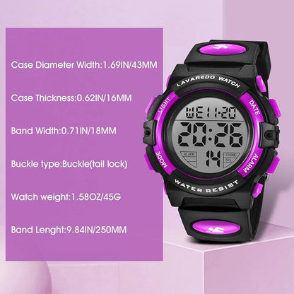 Kids Watch,Boys Watch for 3-15 Year Old Boys,Digital Sport Outdoor Multifunctional Chronograph LED 50 M Waterproof Alarm Calendar Analog Watch for Children with Silicone Band,Kids Gift
