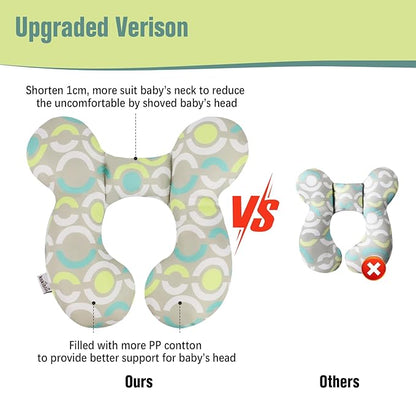 KAKIBLIN Baby Travel Pillow,Neck Pillows for Car Seat,Upgraded Baby Head Pillow,Toddler Head and Neck Support Pillow for Car Seat, Pushchair,Travel (Circle)