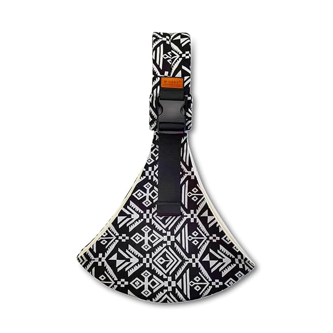 Baby Sling Carrier Newborn to Toddler Adjustable One-Shoulder Design with Hip Seat Support, Labor-Saving Baby Wraps Carrier 10-30 lbs(Black Sailboat)