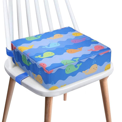 Toddler Booster Seat for Dining Table, 4inch Toddler Cushion, Portable Booster Seats Baby, Adjustable Kids Chair Heightening Booster, Washable Chair Seat Pad Mat for Kids. (Blue)