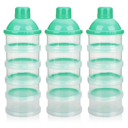 Accmor Formula Dispenser On The Go, 5 Compartments Stackable Formula Container for Travel, Baby Milk Powder Kids Snack Container, BPA Free