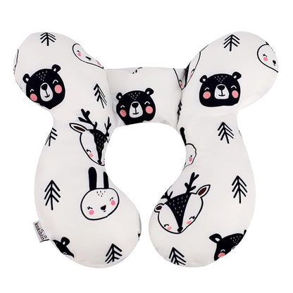 KAKIBLIN Baby Travel Pillow, Pillow for Head and Neck, Upgraded Baby Neck Support Pillow for Car Seat,Pushchair,Travel (Bear)